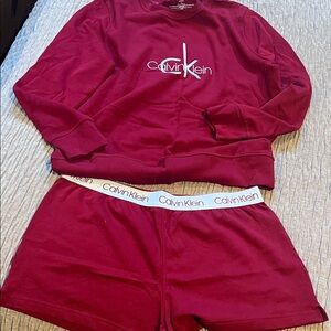 Calvin Klein Women’s Dark Red  Pajama Set